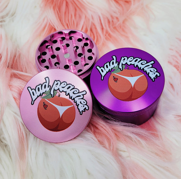 4 piece aluminum herb grinder kief catcher screen girly smoke shop stoner smoking accessories pink women