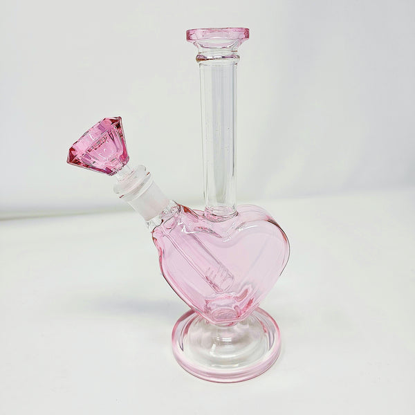 cute girly glass stoner smoking accessories smoke shop for girls women heart shaped bongs pink blue black