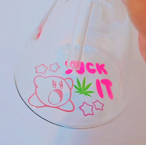 kirby the forgotten lands anime video game inspired bong nintendo switch anime weeaboo otaku cute girly bongs glass for girls smoking accessories smoke shop girly for women gift for stoner girl