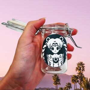 sailor moon usagi starbucks logo stoner girl smoking accessories cute smoke shop for girls women girly stoner stash jar stash jars containers smell proof air tight moon prism power makeup