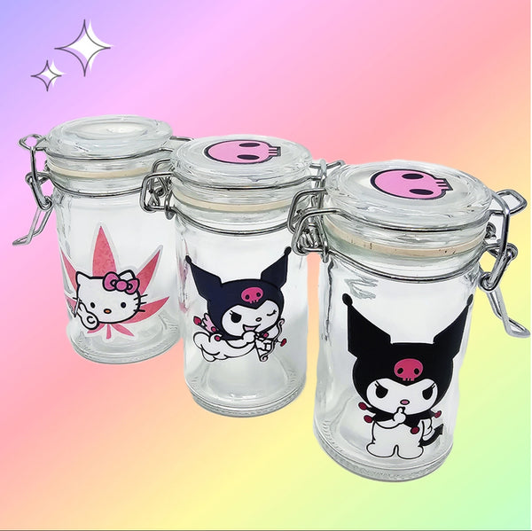 sanrio hello kitty kuromi cupid my melody stoner girl smoking accessories cute smoke shop for girls women girly stoner stash jar stash jars containers smell proof air tight 