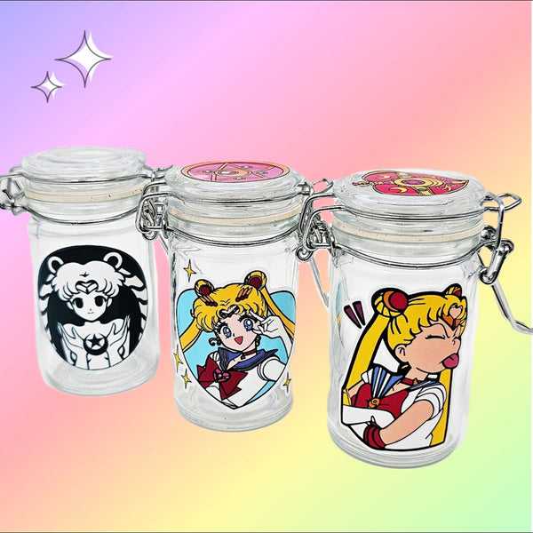 sailor moon usagi starbucks logo stoner girl smoking accessories cute smoke shop for girls women girly stoner stash jar stash jars containers smell proof air tight moon prism power makeup