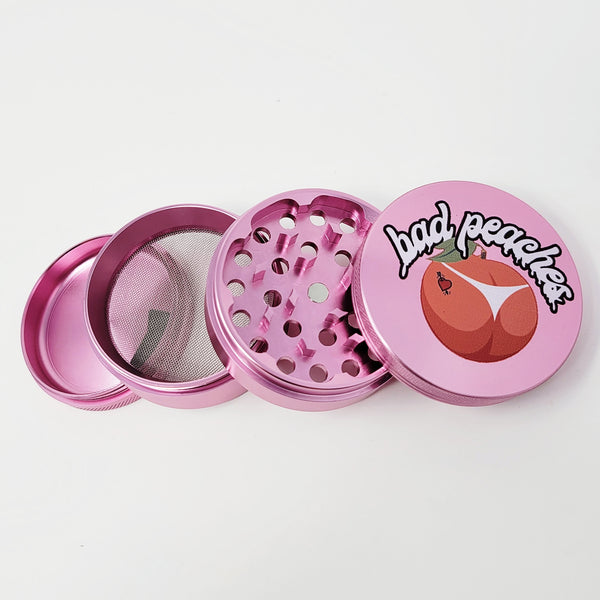 4 piece aluminum herb grinder kief catcher screen girly smoke shop stoner smoking accessories pink women