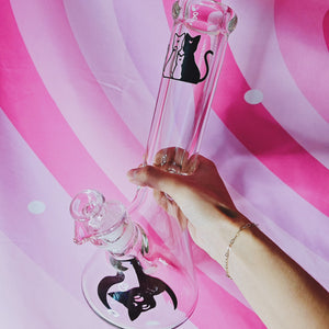 luna the cat artemis sailor moon bong glass cute smoking accesories smoke shop for women girls girly anime lover gift for stoner girl weeaboo otaku tuxedo mask usagi mamoru moon prism power makeup sailor moon bong