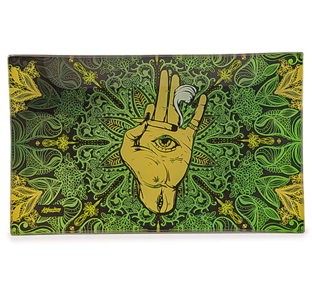 glass rolling trays trippy hippie psychedelic cute girly stone smoke shop smoking accessories for women girls stoner