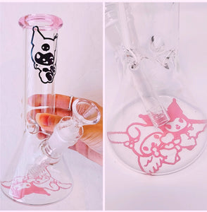 girly stoner smoke shop cute glass sanrio hello kitty my melody kuromi anime bong pink smoking accessories women girly glass gifts for snario lover stoner girl