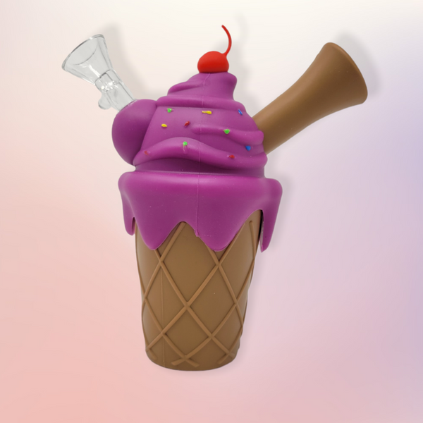 smoking accessories smoke shop for girls women girly stoner gifts cute ice cream bong silicone rig travel size on the go dabs dabbing dab rig